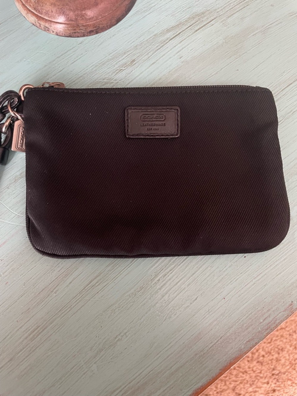 Coach Black Canvas Wristlet with Silver Tag (NWOT)